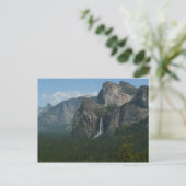 Bruids sluier waterval en Half Dome in Yosemite Briefkaart (Staand voorkant)