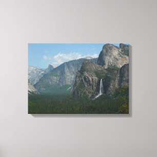 Bruids sluier-waterval en Half Dome in Yosemite Canvas Afdruk