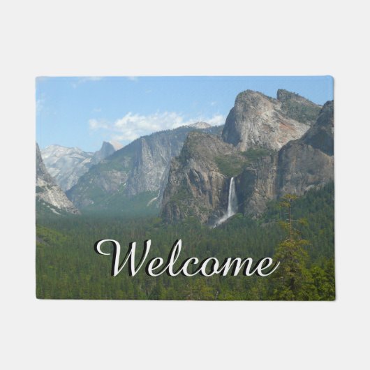 Bruids sluier waterval en Half Dome in Yosemite Deurmat (Voorkant)