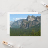 Bruids sluier waterval en Half Dome in Yosemite Kaart (Voorkant / Achterkant in situ)