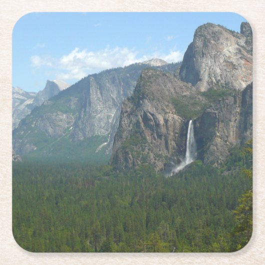 Bruids sluier waterval en Half Dome in Yosemite Kartonnen Onderzetters (Voorkant)