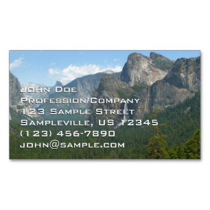 Bruids sluier waterval en Half Dome in Yosemite Magnetisch Visitekaartje