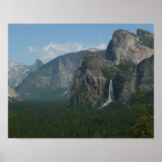 Bruids sluier waterval en Half Dome in Yosemite Poster (Voorkant)