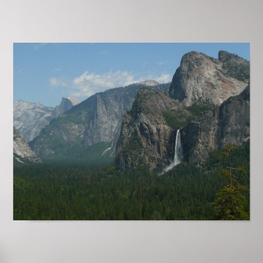 Bruids sluier waterval en Half Dome in Yosemite Poster (Voorkant)