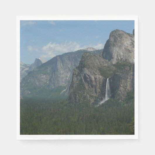 Bruids sluier waterval en Half Dome in Yosemite Servetten (Voorkant)