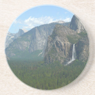 Bruids sluier waterval en Half Dome in Yosemite Zandsteen Onderzetter