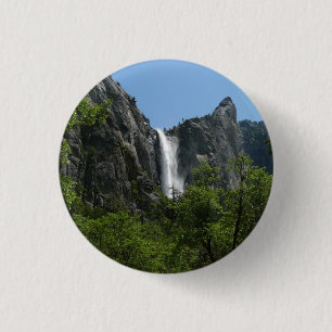 Bruids sluier waterval in Yosemite National Park Ronde Button 3,2 Cm