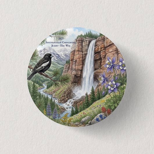 Bruids sluier waterval ronde button 3,2 cm (Voorkant)