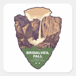 Bruids sluier waterval Yosemite National Park Pijl Vierkante Sticker