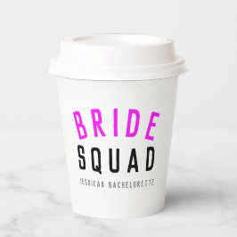 Bruids-Squad | Hot Roze Bachelorette Bruidsmeisje Papieren Bekers