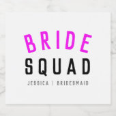 Bruids-Squad | Hot Roze Bachelorette Bruidsmeisje Sparkling Wijnetiket (Enkel label)