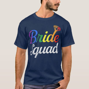 Bruids-Squad LGBT Regenboog Vlag Lesbisch Grappig T-shirt