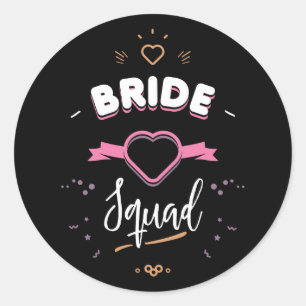 Bruids squad ronde sticker
