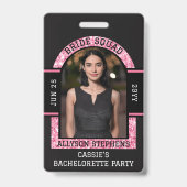 Bruids-Squad VIP-Fotobadge Afscheidsceremonie Brui Badge (Voorzijde)