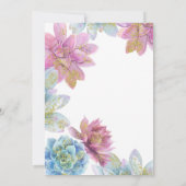 Bruids Succulenten Trouwfeest Bescheiden Mint & Go Kaart (Achterkant)