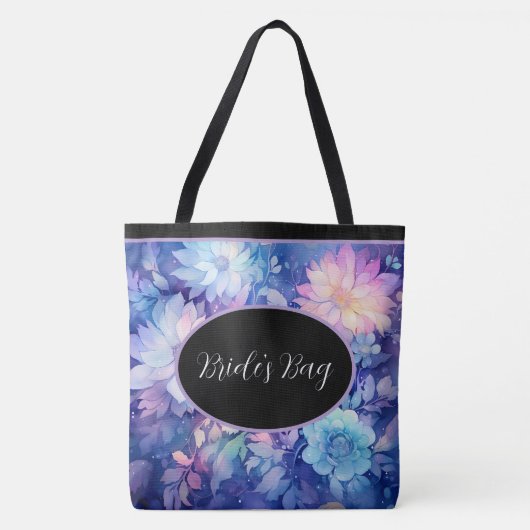 Bruids Tas Bloemige Pioenrozen multi Print Boodsch (Voorkant)