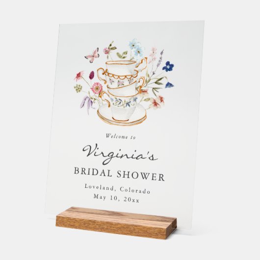 Bruids Tea Party Acryl teken Bord (Hoek)