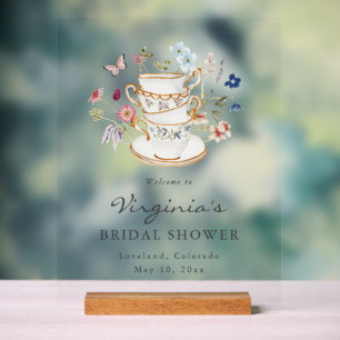 Bruids Tea Party Acryl teken Bord