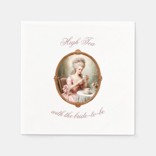 Bruids Tea Party Bachelorette Marie Antoinette Servet (Voorkant)