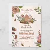 Bruids Tea Party Bloemen herfst Vrijgezellenfeest Kaart (Voorkant)