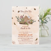 Bruids Tea Party Bloemen herfst Vrijgezellenfeest Kaart (Staand voorkant)