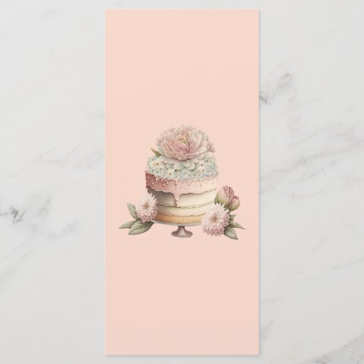 Bruids Tea Party Elegante Pastel Menu (Achterkant)
