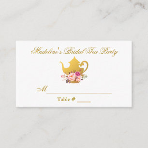 Bruids Tea Party Goud Roze Tafel Plaats Kaart