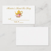 Bruids Tea Party Goud Roze Tafel Plaats Kaart (Voorkant / Achterkant)