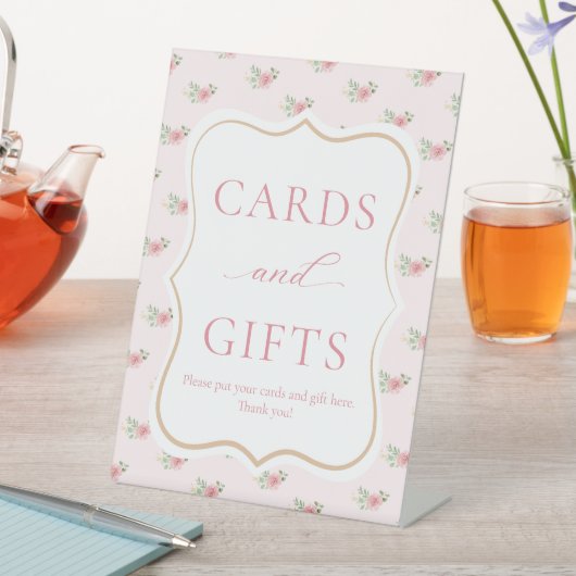 Bruids Tea Party Kaarten en geschenken Reclamebord Met Voetstuk (Insitu)