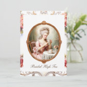 Bruids Tea Party Rococo Marie Antoinette Kaart (Staand voorkant)
