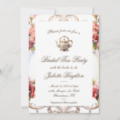 Bruids Tea Party Rococo Marie Antoinette Kaart (Achterkant)