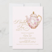 Bruids Tea Party Roze Chinoiserie Vrijgezellenfees Kaart (Voorkant)