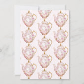 Bruids Tea Party Roze Chinoiserie Vrijgezellenfees Kaart (Achterkant)