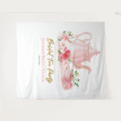 Bruids Tea Party | Roze Vrijgezellenfeesten achter Wandkleed (Voorkant (horizontaal))