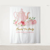 Bruids Tea Party | Roze Vrijgezellenfeesten achter Wandkleed (Voorkant)