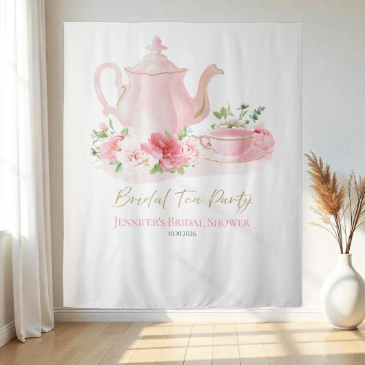 Bruids Tea Party | Roze Vrijgezellenfeesten achter Wandkleed
