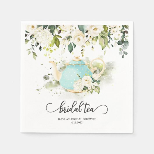 Bruids Tea Party Servet - Blauw WC | CUSTOM (Voorkant)