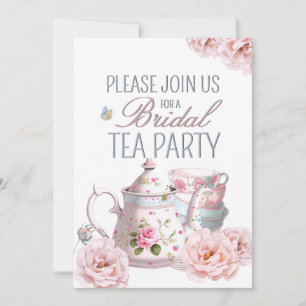 Bruids Tea Party Theepot Teacups Bruiloft Brunch Kaart