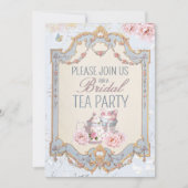 Bruids Tea Party Theepot Teacups Bruiloft Brunch Kaart (Voorkant)