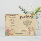 Bruids Tea Shower Honorering, stijl oude Briefkaar Kaart (Staand voorkant)