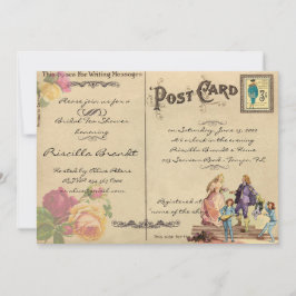 Bruids Tea Shower Honorering, stijl oude Briefkaar Kaart