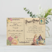 Bruids Tea Shower Honorering, stijl oude Briefkaar Kaart (Staand voorkant)