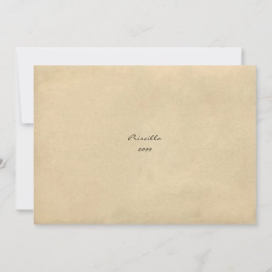 Bruids Tea Shower Honorering, stijl oude Briefkaar Kaart (Achterkant)