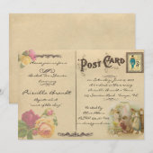 Bruids Tea Shower Honorering, stijl oude Briefkaar Kaart (Voorkant / Achterkant)