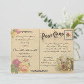 Bruids Tea Shower Honorering, stijl oude Briefkaar Kaart (Staand voorkant)