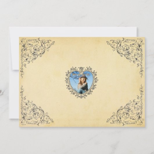 Bruids Tea Shower Honorering, stijl oude Briefkaar Kaart (Achterkant)