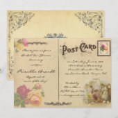 Bruids Tea Shower Honorering, stijl oude Briefkaar Kaart (Voorkant / Achterkant)