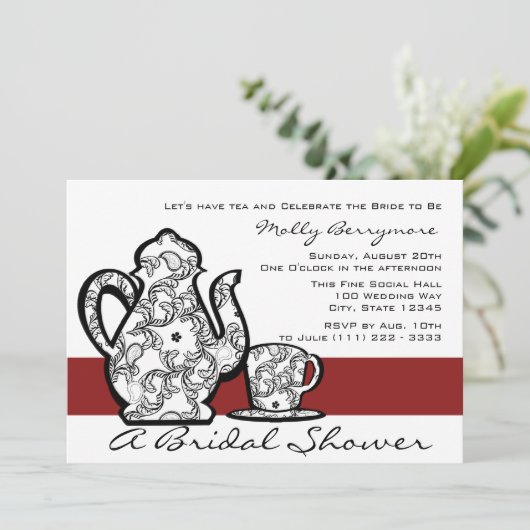 Bruids Tea Shower Kaart (Staand voorkant)