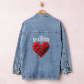 Bruids Team Bloemen Rozen Gepersonaliseerde Naam J Denim Jacket (Hangar)