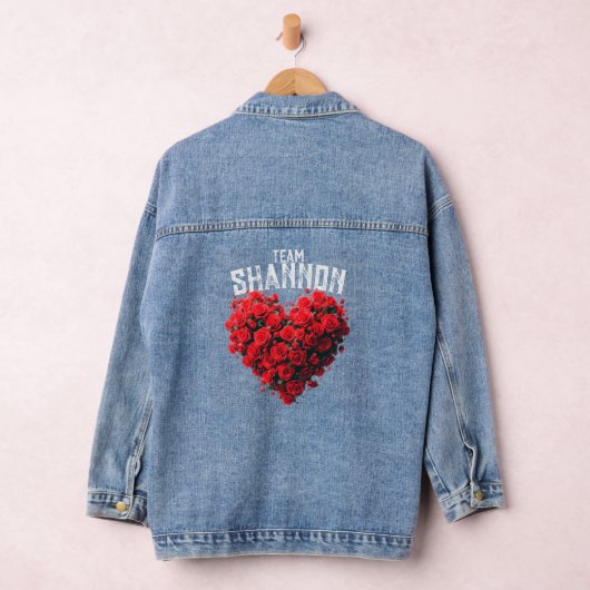 Bruids Team Bloemen Rozen Gepersonaliseerde Naam J Denim Jacket (Hangar)